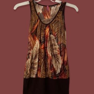 Gold and brown leaf tank top.